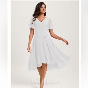 JJs House White Asymmetrical High-Low Sundress
